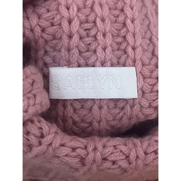 Sablyn Saige Sweater Medium Pink Cashmere Cropped Ribbed Turtleneck M - Picture 4 of 6